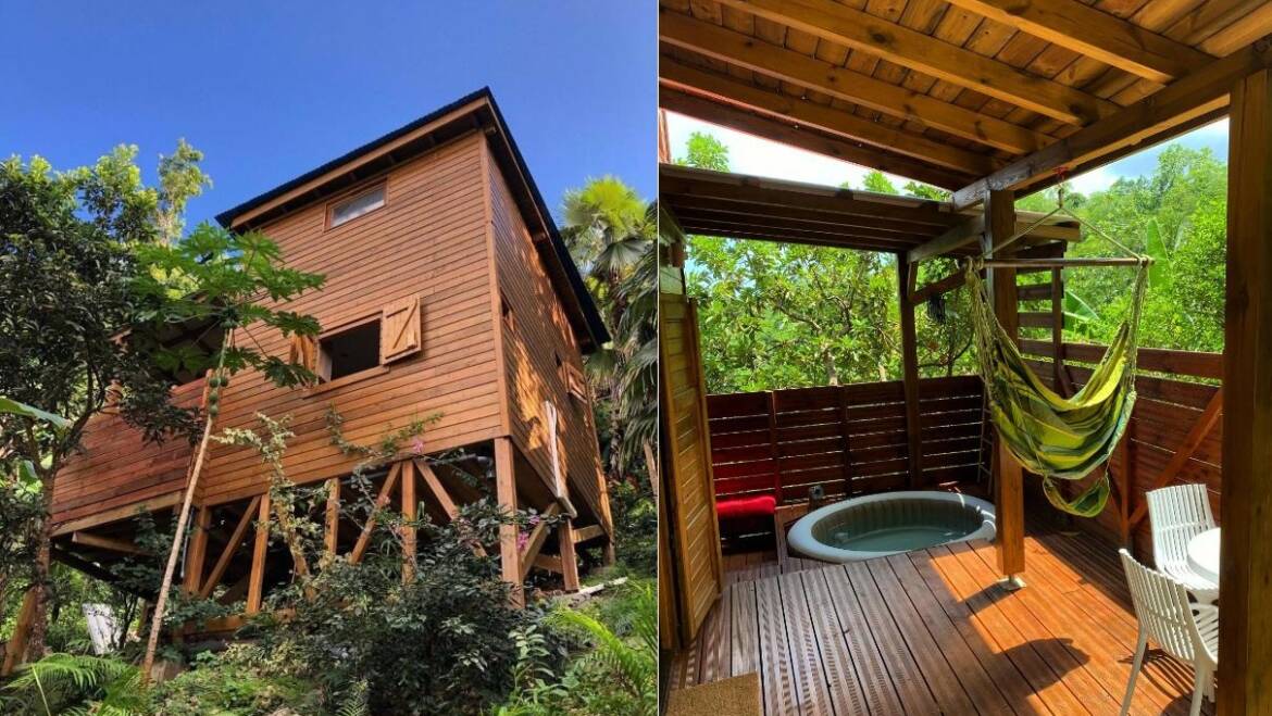 Banana Cottage – Location de Bungalow écolodge  avec Jacuzzi Le Gosier, Guadeloupe pour 4 personnes à partir de 156,42€/nuit